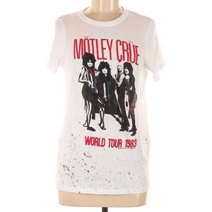 Chaser Motley Crue White Organic Cotton T-Shirt Tee Metal 80s Band Medium 🤘🏻